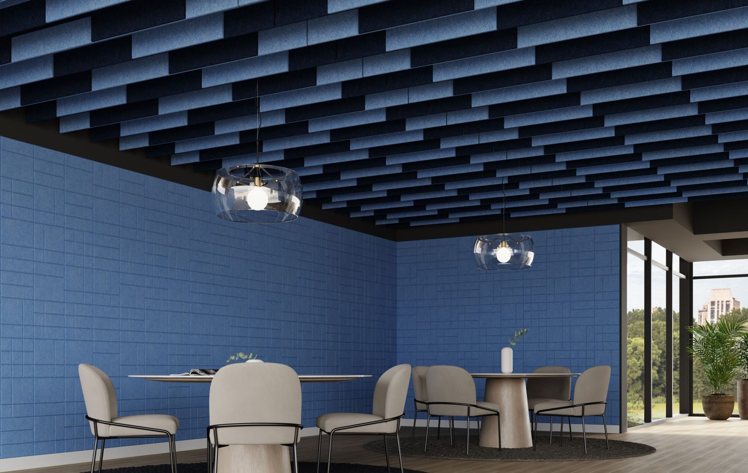 Groove Ceiling Baffles | Marine & Midnight | Premier Collection