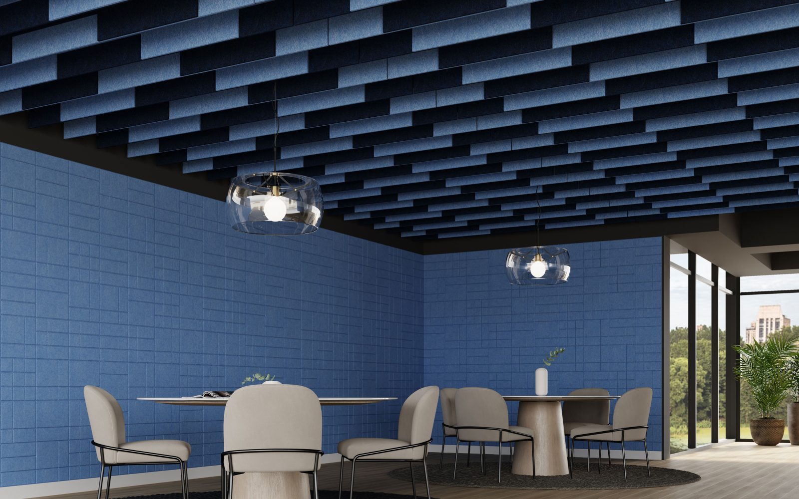 Groove Ceiling Baffles | Marine & Midnight | Premier Collection