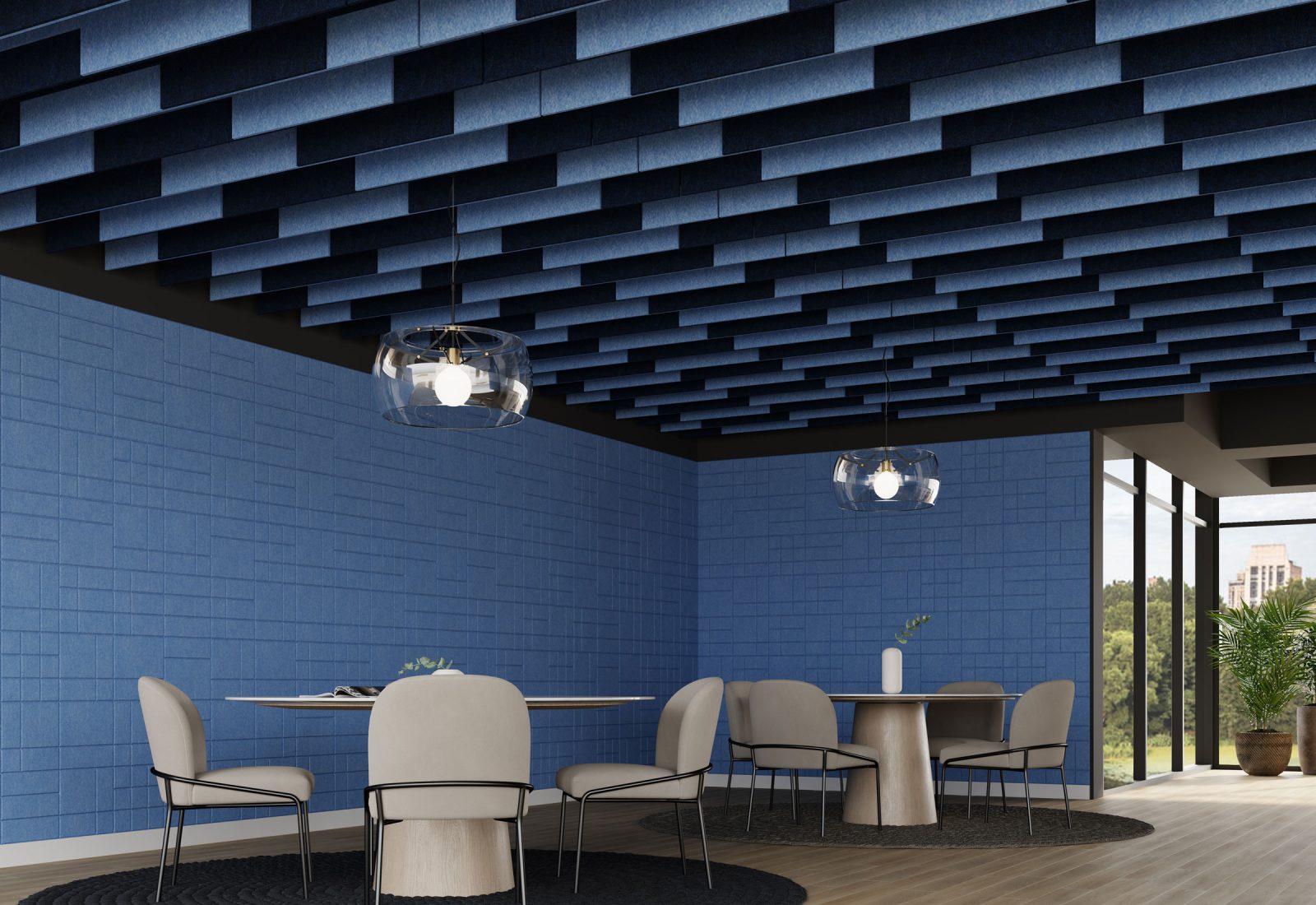 Groove Ceiling Baffles | Marine & Midnight | Premier Collection