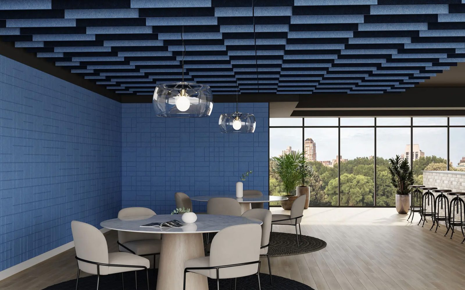 Groove Ceiling Baffles | Marine & Midnight | Premier Collection