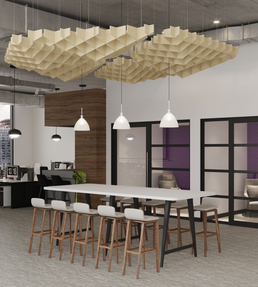 Interlace, Tetra Ceiling Clouds | Ivory | Premier Collection