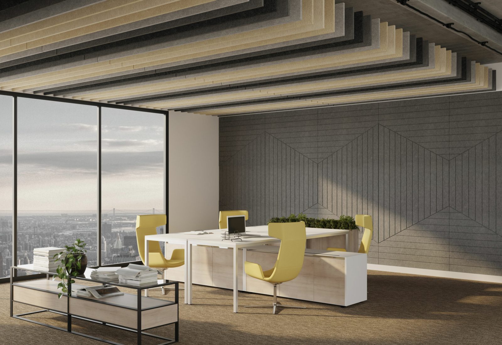 Linear Ceiling Baffles | Platinum, Slate, Piano Black, Ivory, Pearl | Premier Collection