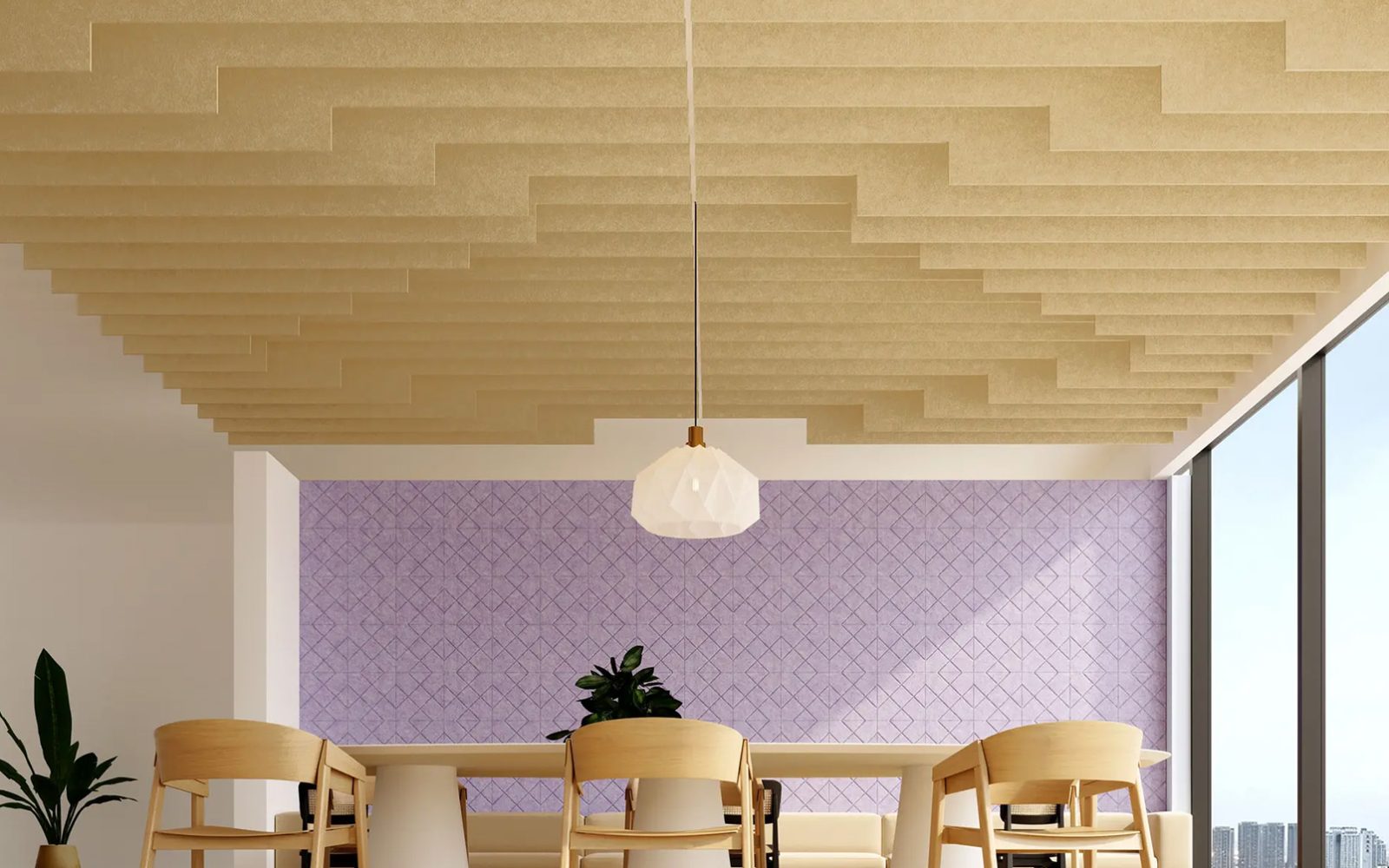 Step Ceiling Baffles | Ivory | Premier Collection