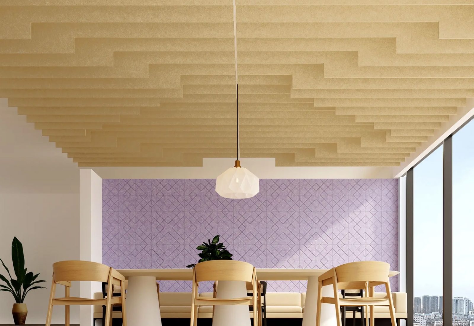 Step Ceiling Baffles | Ivory | Premier Collection