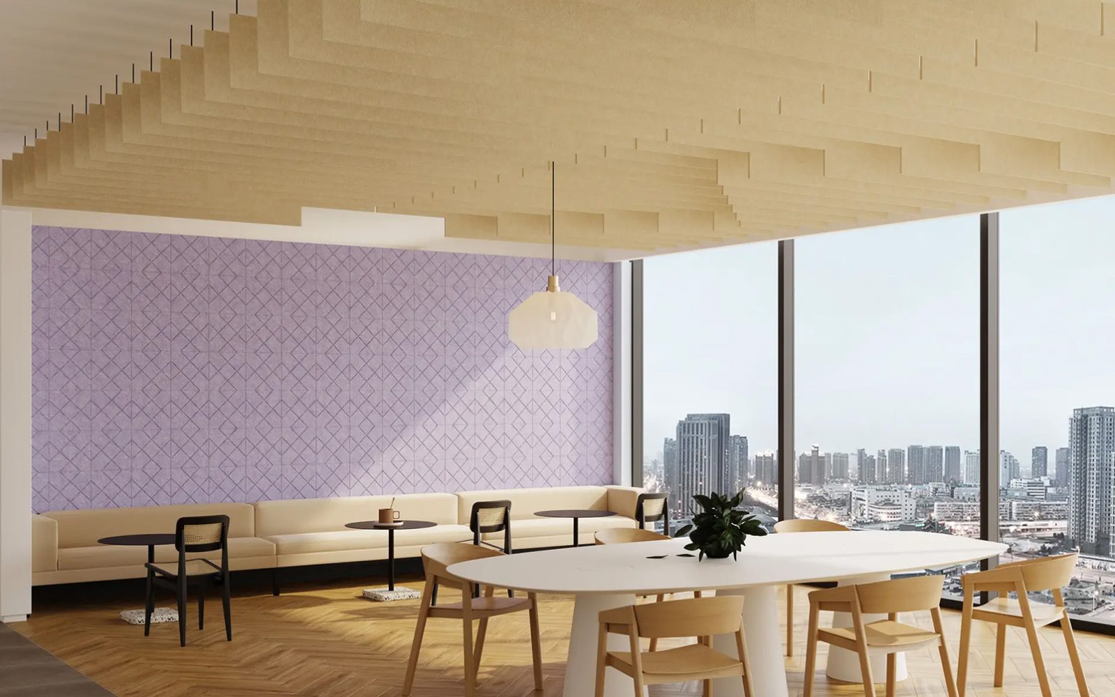 Step Ceiling Baffles | Ivory | Premier Collection