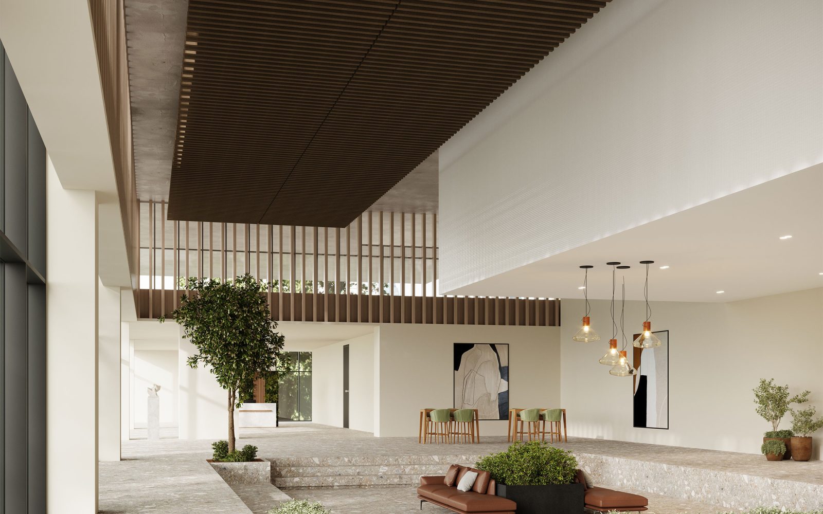 Truss Ceiling Baffles | Walnut | Premier Collection