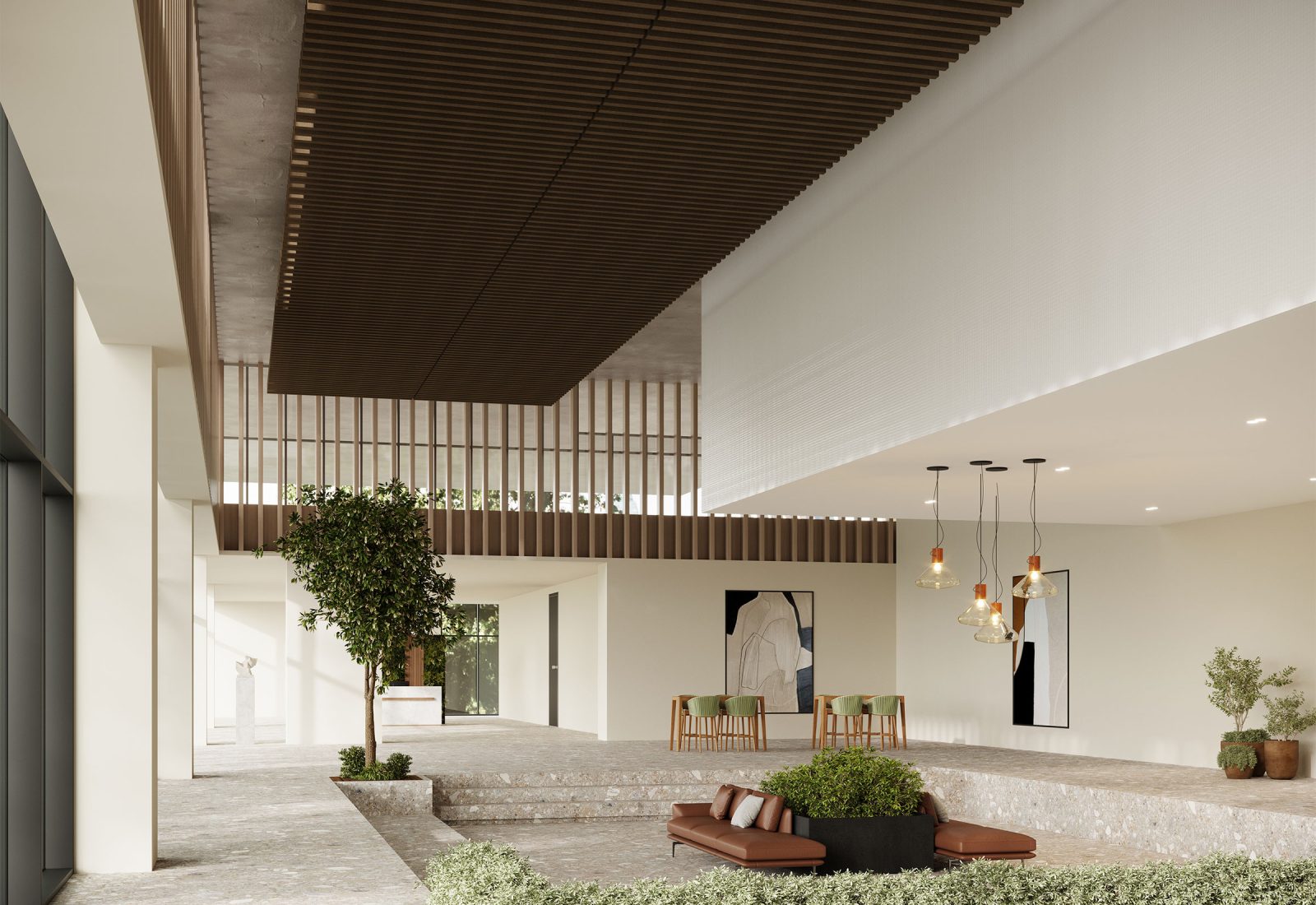 Truss Ceiling Baffles | Walnut | Premier Collection