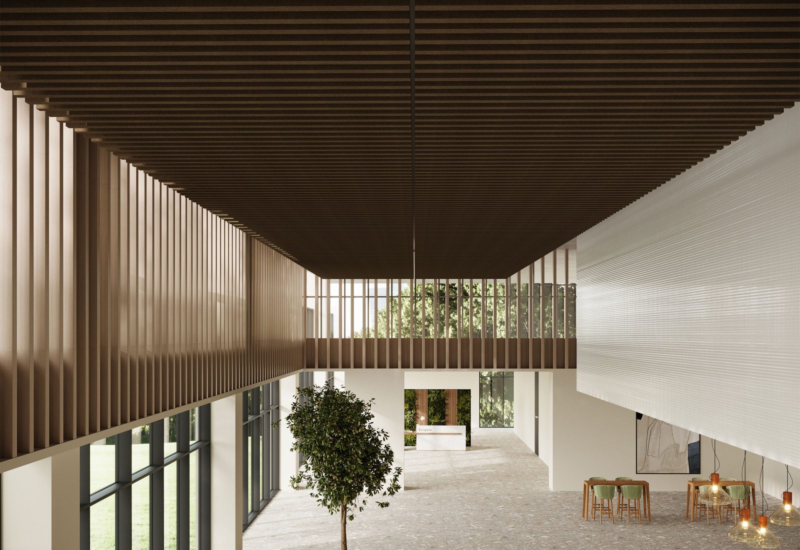 Truss Ceiling Baffles | Walnut | Premier Collection