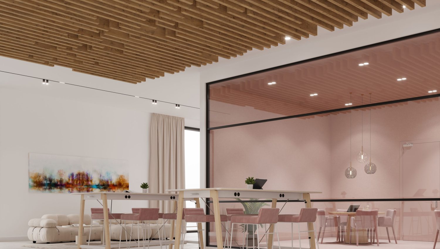 Truss Ceiling Baffles | Wine Barrel | WoodGrain Collection