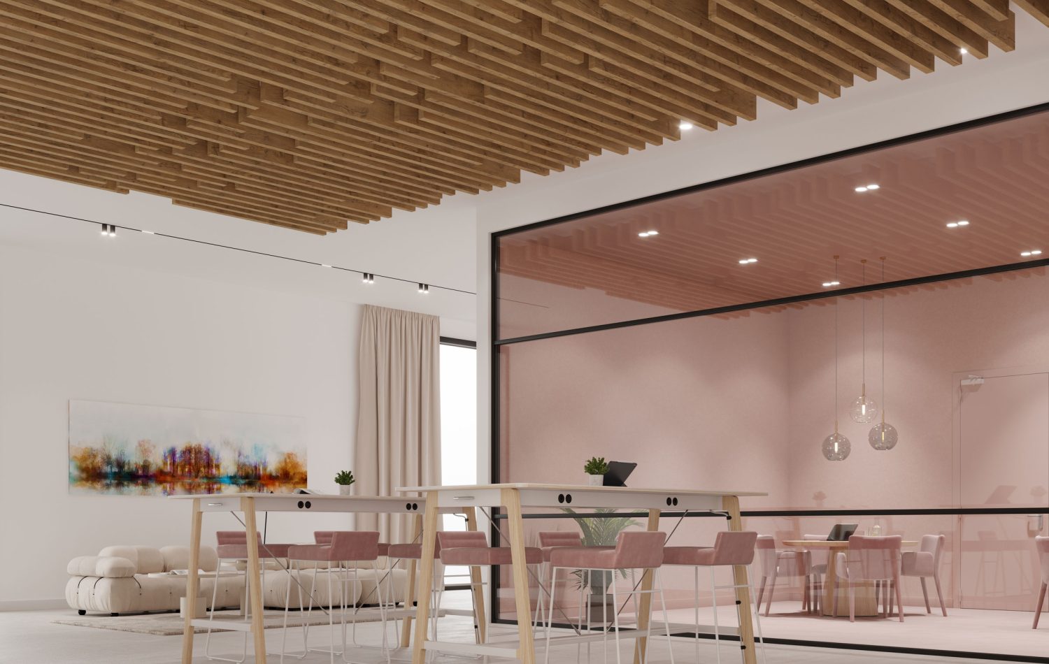 Truss Ceiling Baffles | Wine Barrel | WoodGrain Collection