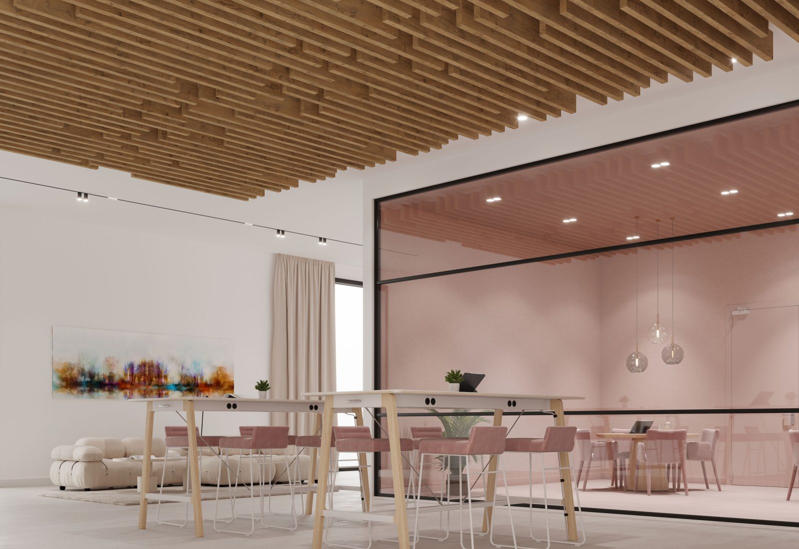 Truss Ceiling Baffles | Wine Barrel | WoodGrain Collection