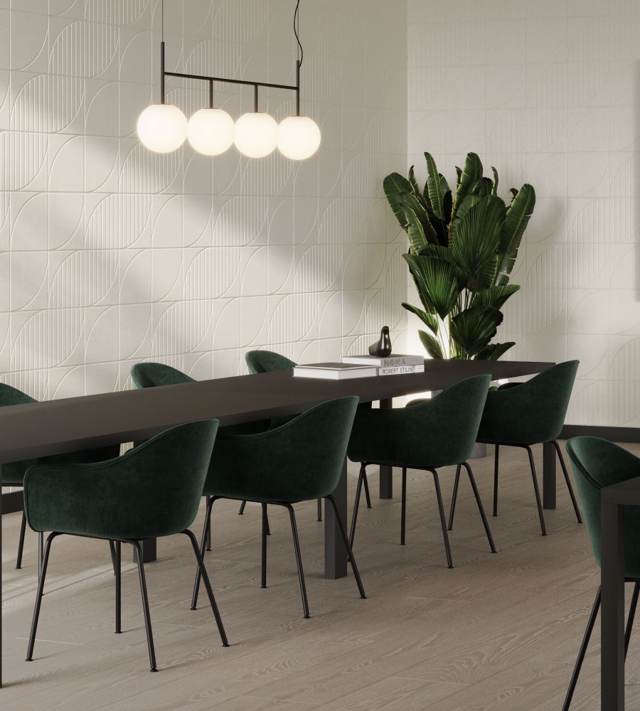 Fracture, Crescent 1-7 Wall Tiles | White | Premier Collection