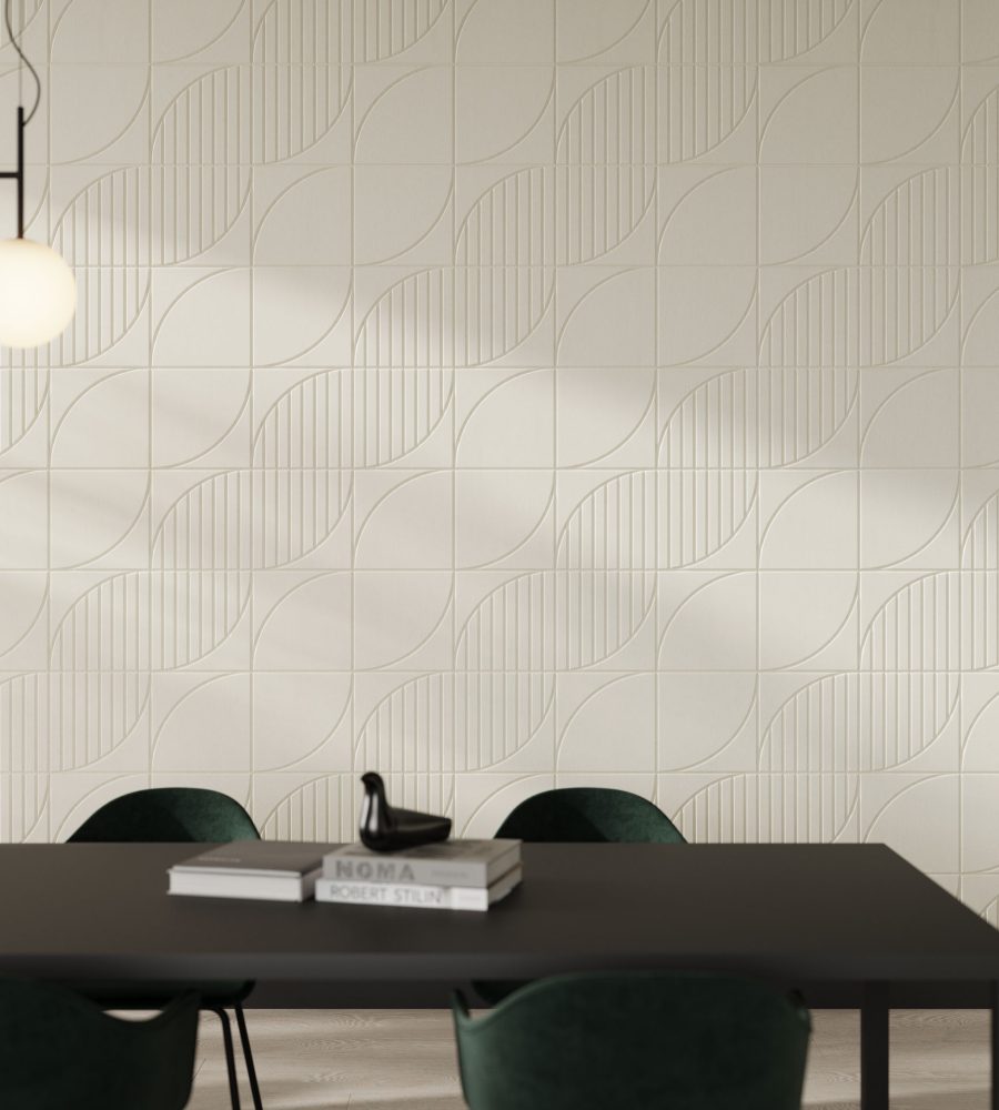 Fracture, Crescent 1-7 Wall Tiles | White | Premier Collection