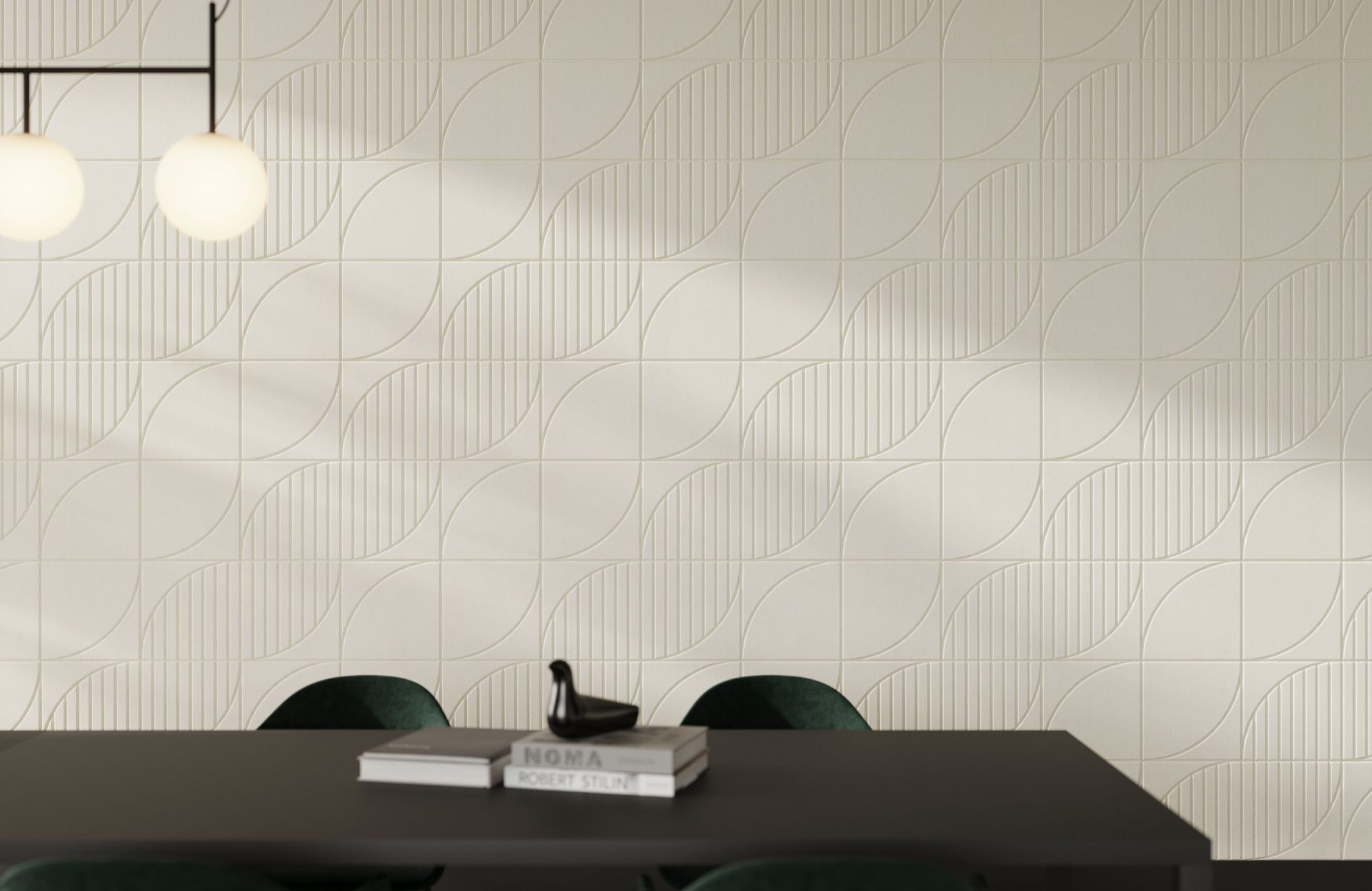 Fracture, Crescent 1-7 Wall Tiles | White | Premier Collection