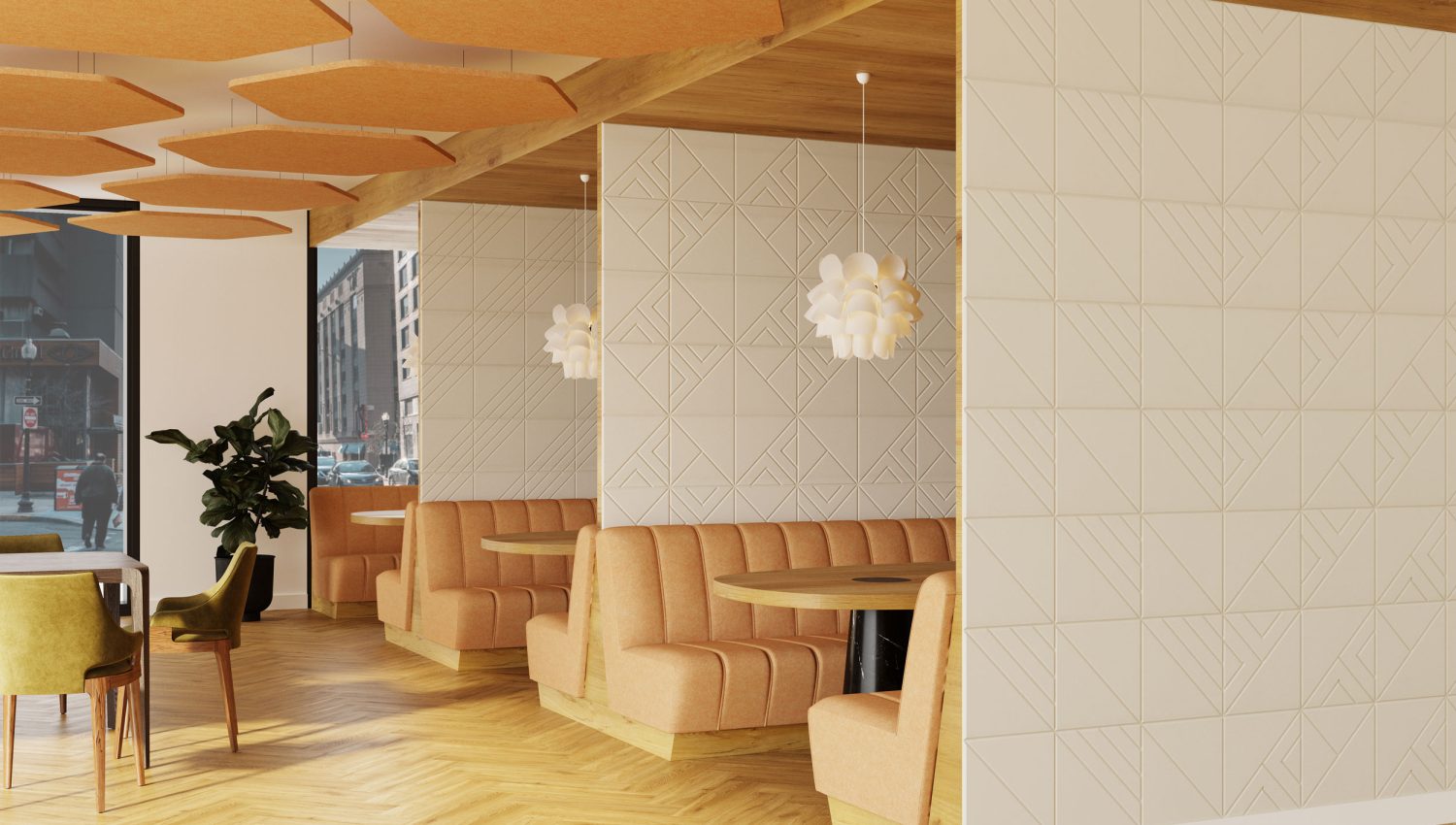 Hexagon Ceiling Clouds | Turmeric | Premier Collection