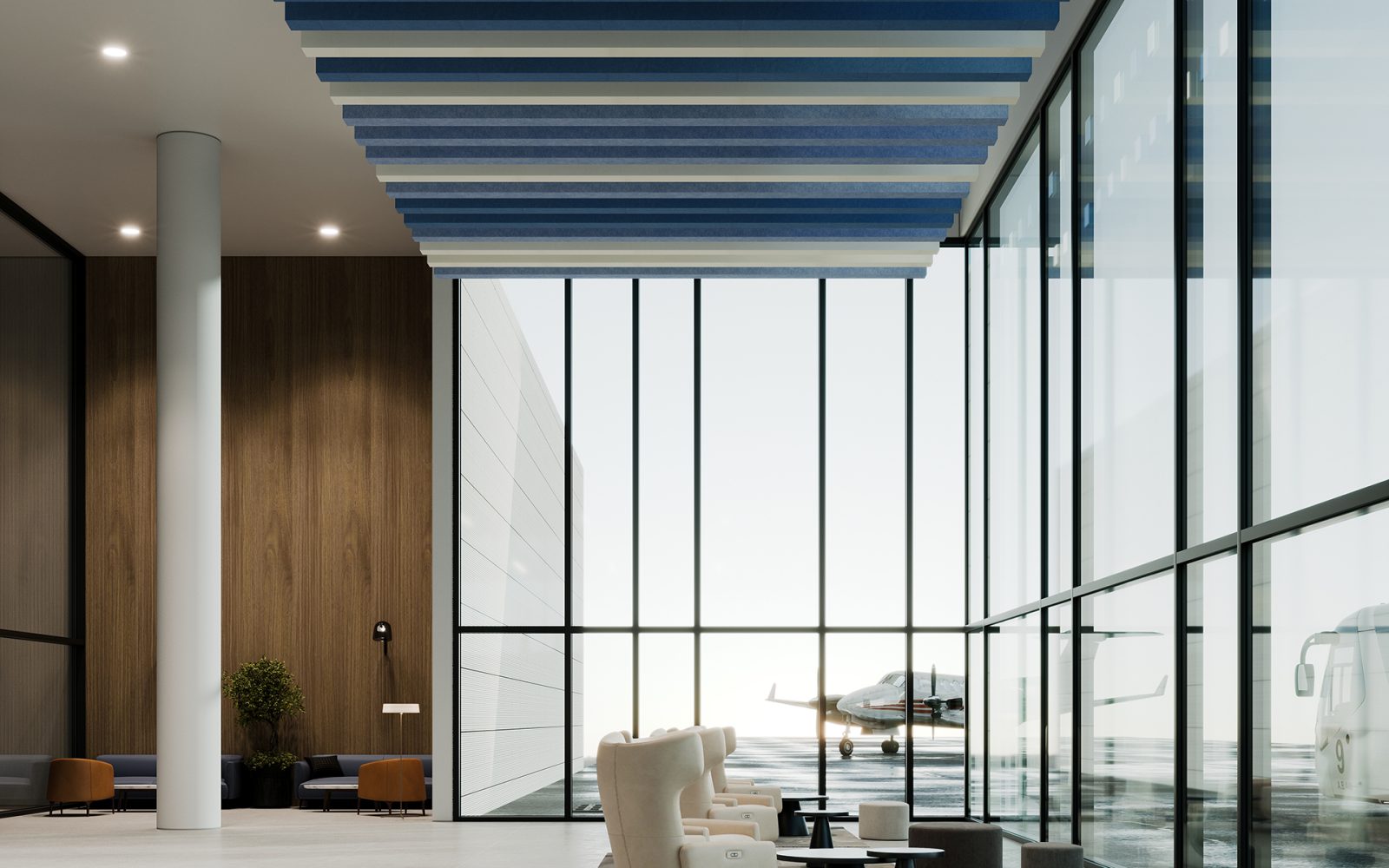 Beam Ceiling Baffles | Periwinkle, Marine, White | Premier Collection