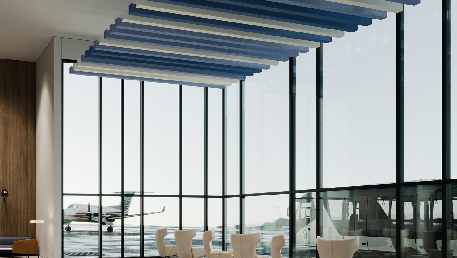 Beam Ceiling Baffles | Periwinkle, Marine, White | Premier Collection