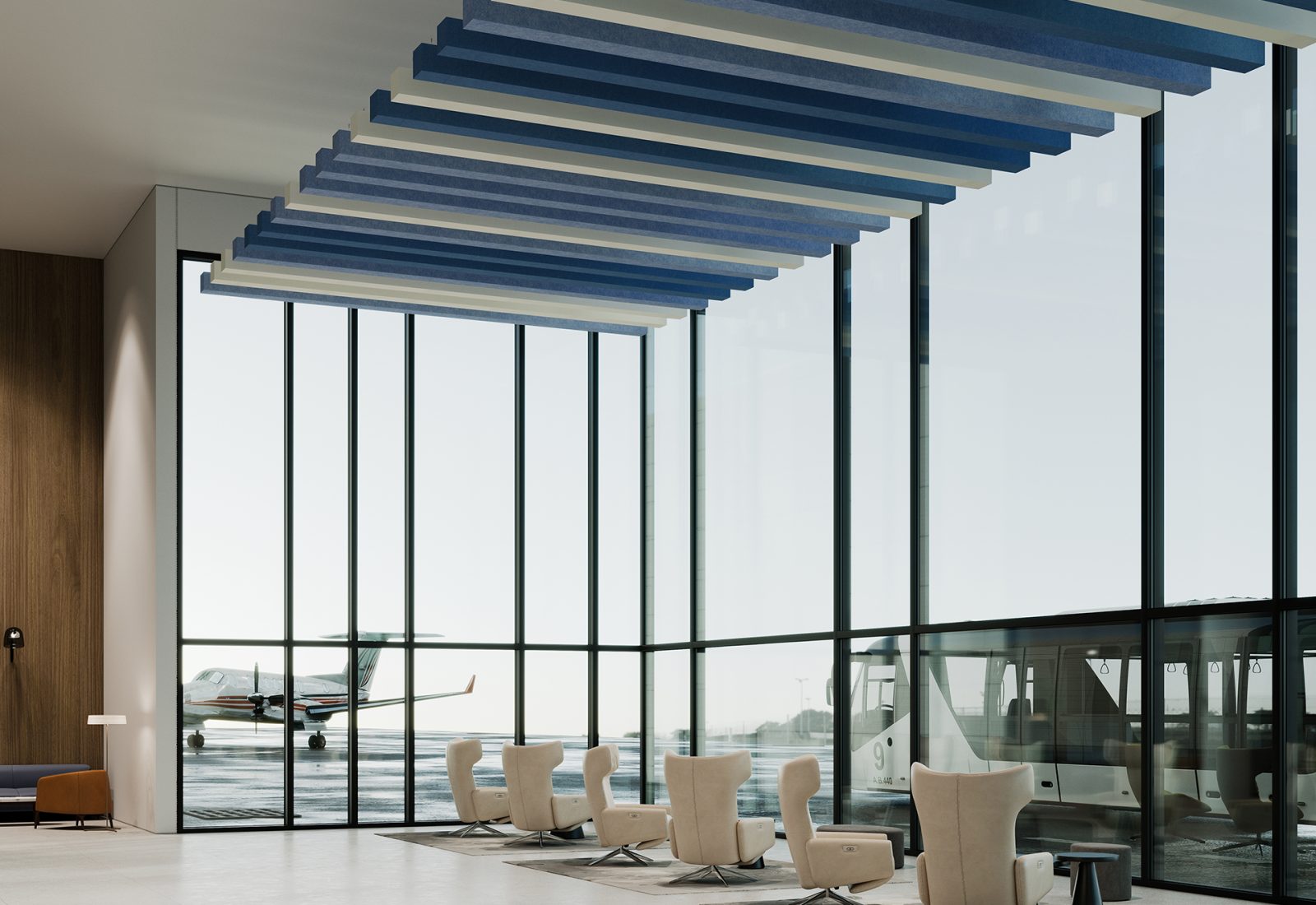 Beam Ceiling Baffles | Periwinkle, Marine, White | Premier Collection