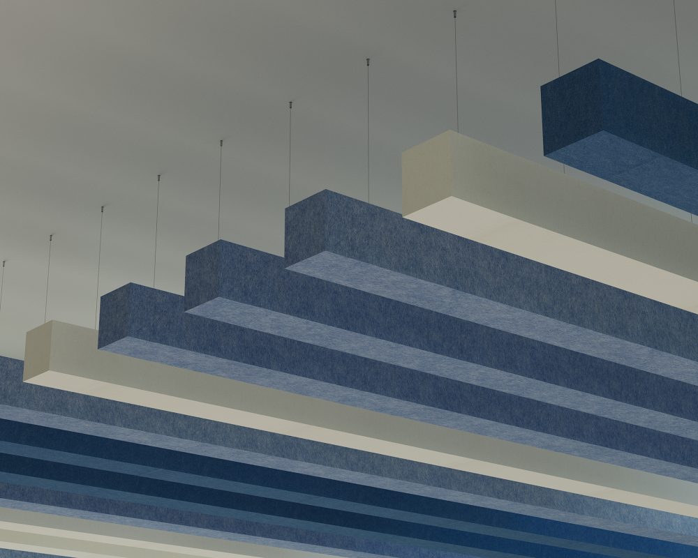 Beam Ceiling Baffles | Periwinkle, Marine, White | Premier Collection