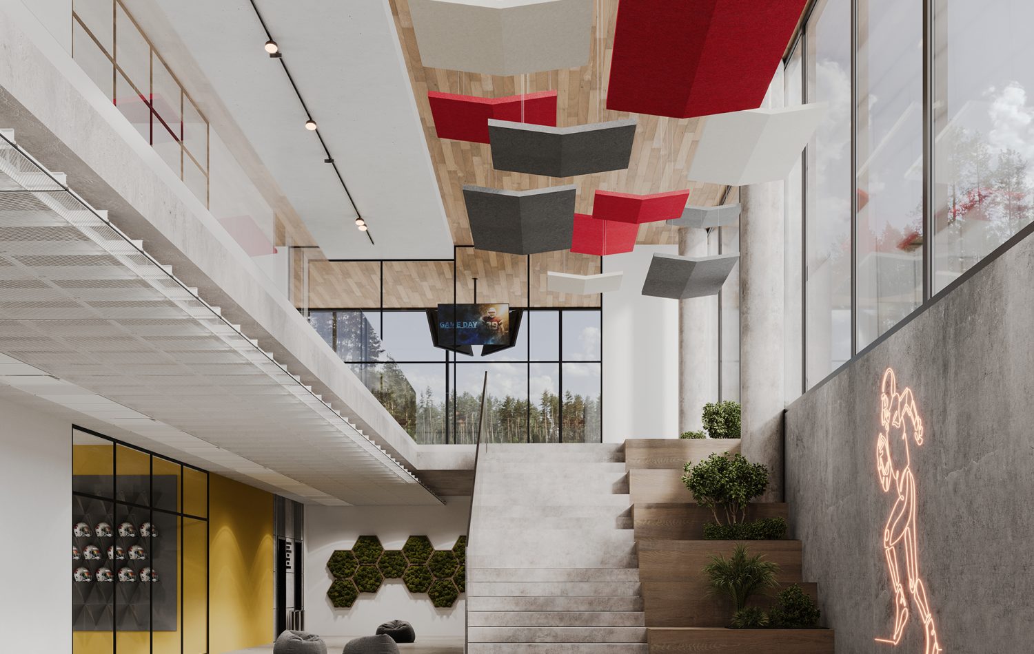 Rooftop, Butterfly Ceiling Clouds | Currant, Almond, Slate | Premier Collection