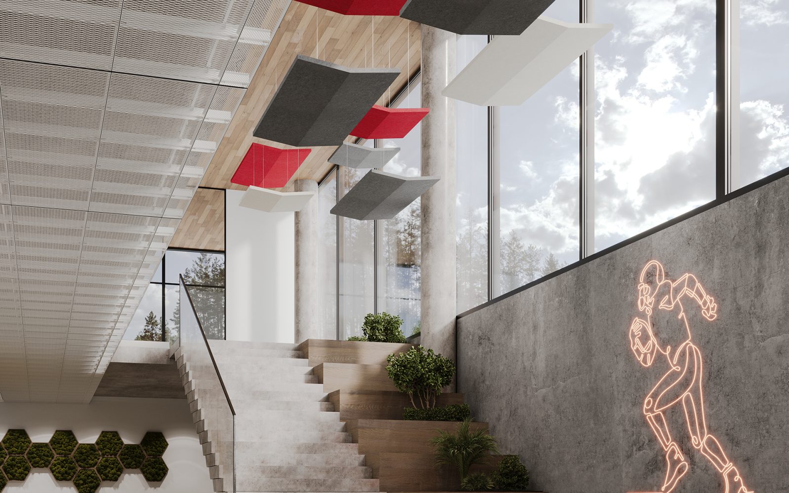 Rooftop, Butterfly Ceiling Clouds | Currant, Almond, Slate | Premier Collection