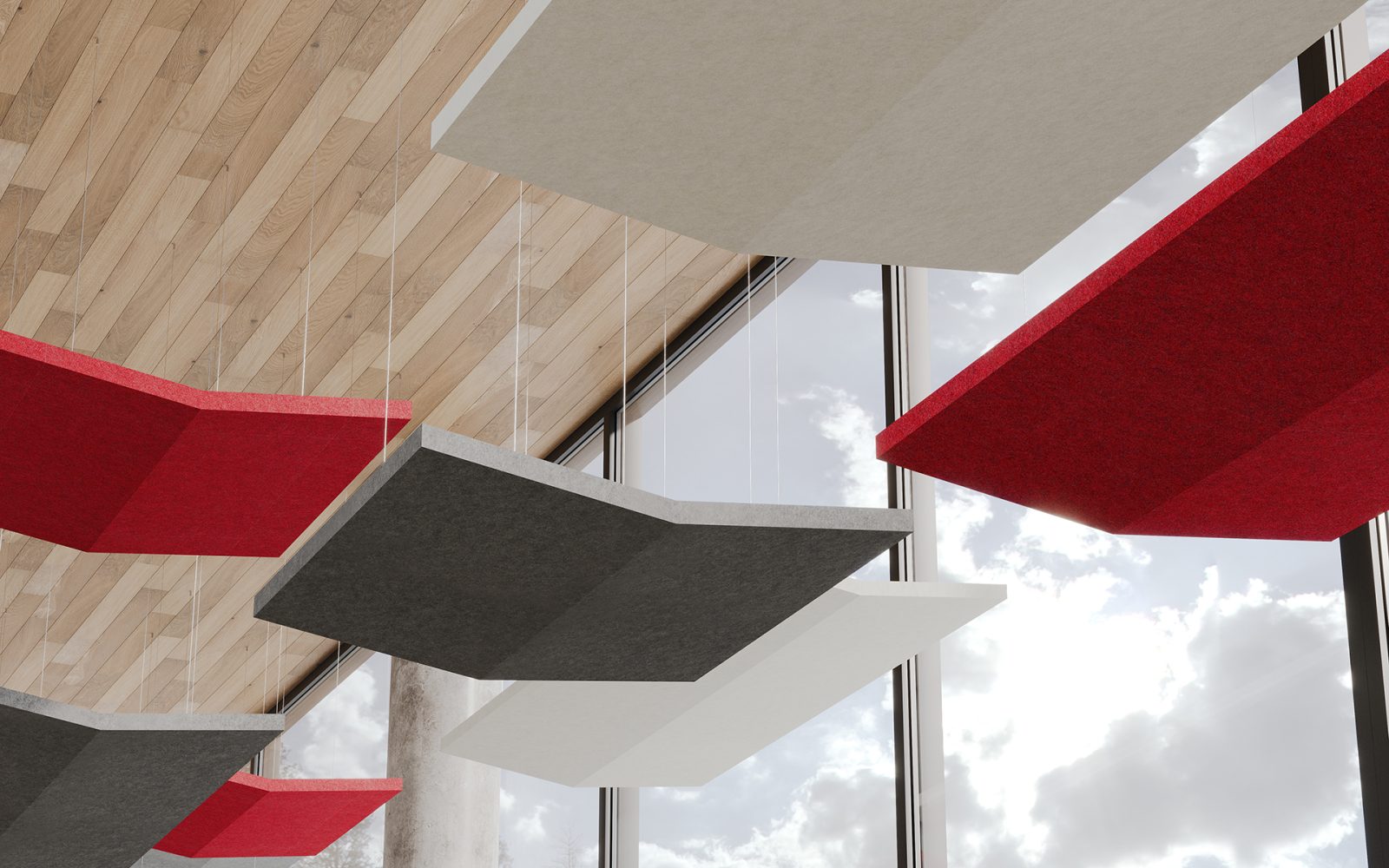 Rooftop, Butterfly Ceiling Clouds | Currant, Almond, Slate | Premier Collection
