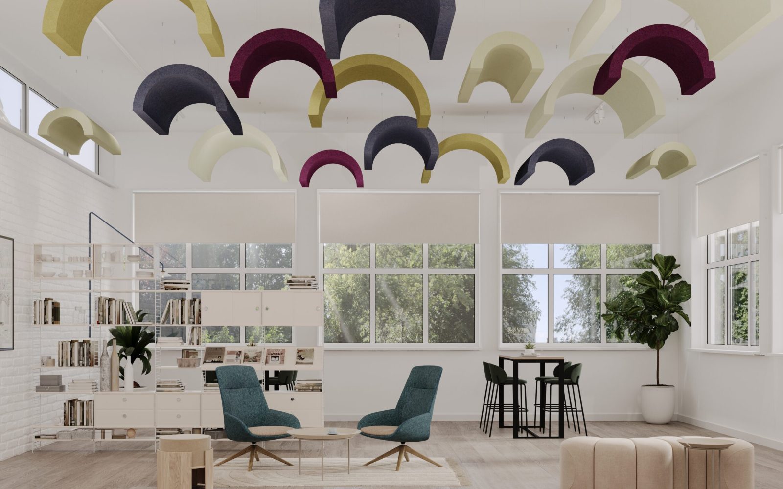 Crest Ceiling Clouds | Pistachio, Eucalyptus, Shiraz, Flint, Celery | Premier Collection