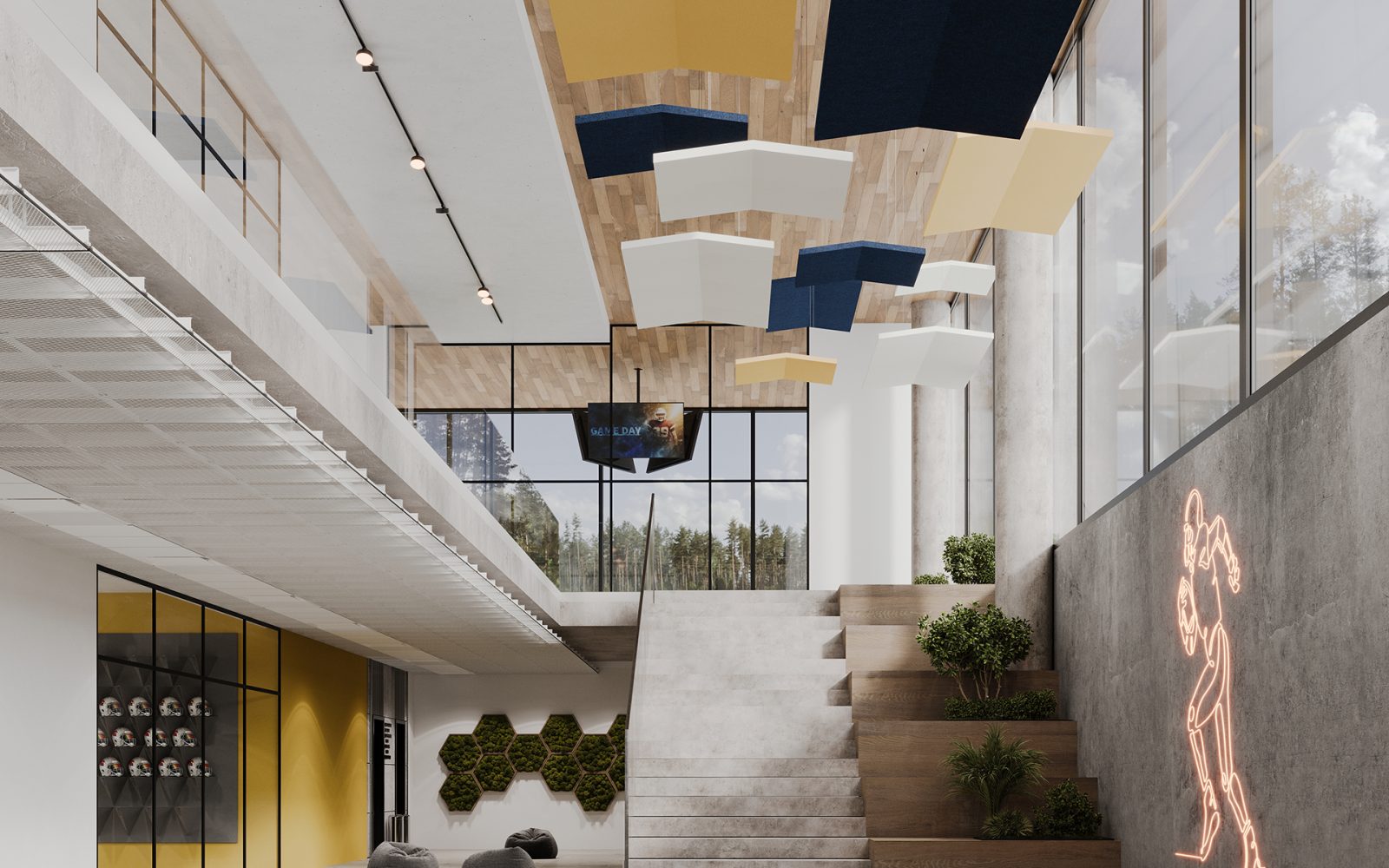Rooftop, Gable Ceiling Clouds | Midnight, White, Peppercorn | Premier Collection