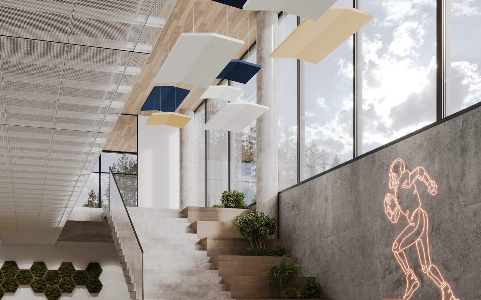 Rooftop, Gable Ceiling Clouds | Midnight, White, Peppercorn | Premier Collection