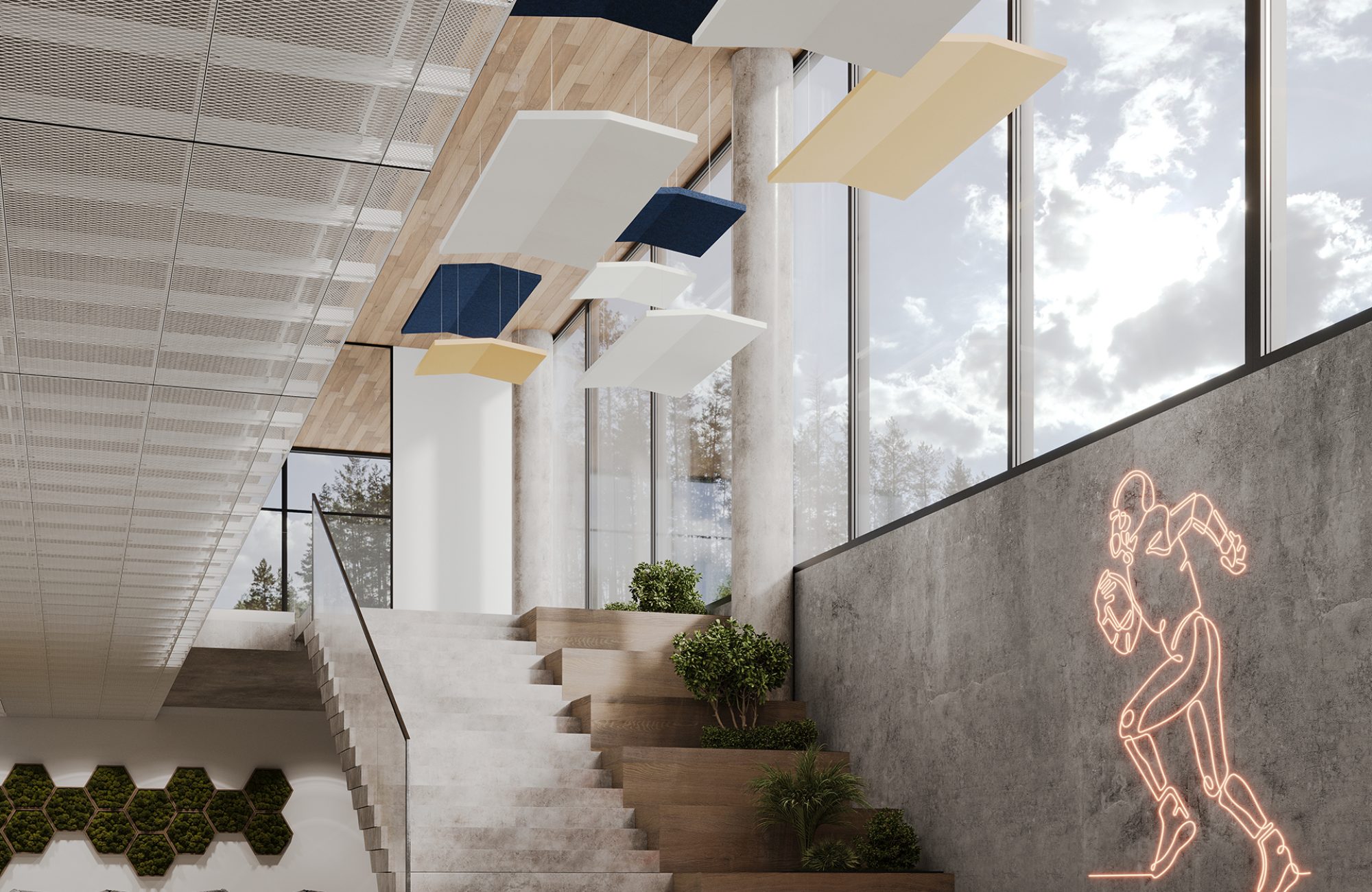 Rooftop, Gable Ceiling Clouds | Midnight, White, Peppercorn | Premier Collection