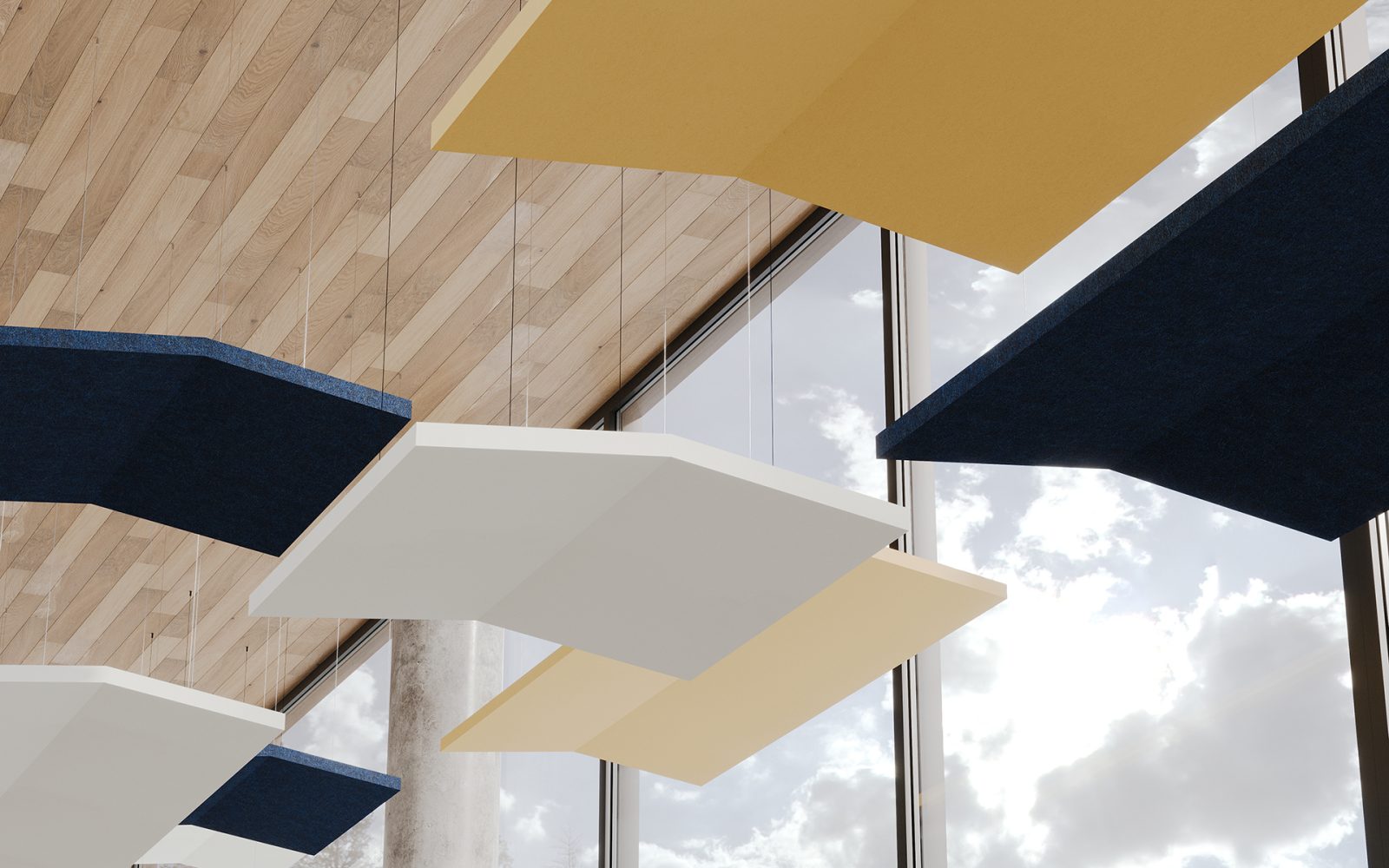 Rooftop, Gable Ceiling Clouds | Midnight, White, Peppercorn | Premier Collection