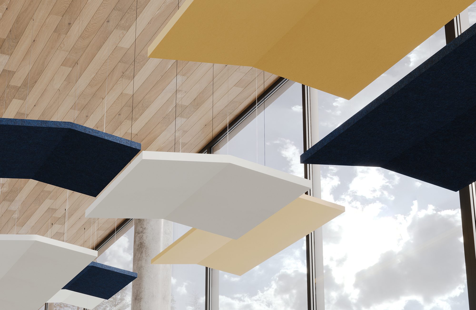 Rooftop, Gable Ceiling Clouds | Midnight, White, Peppercorn | Premier Collection