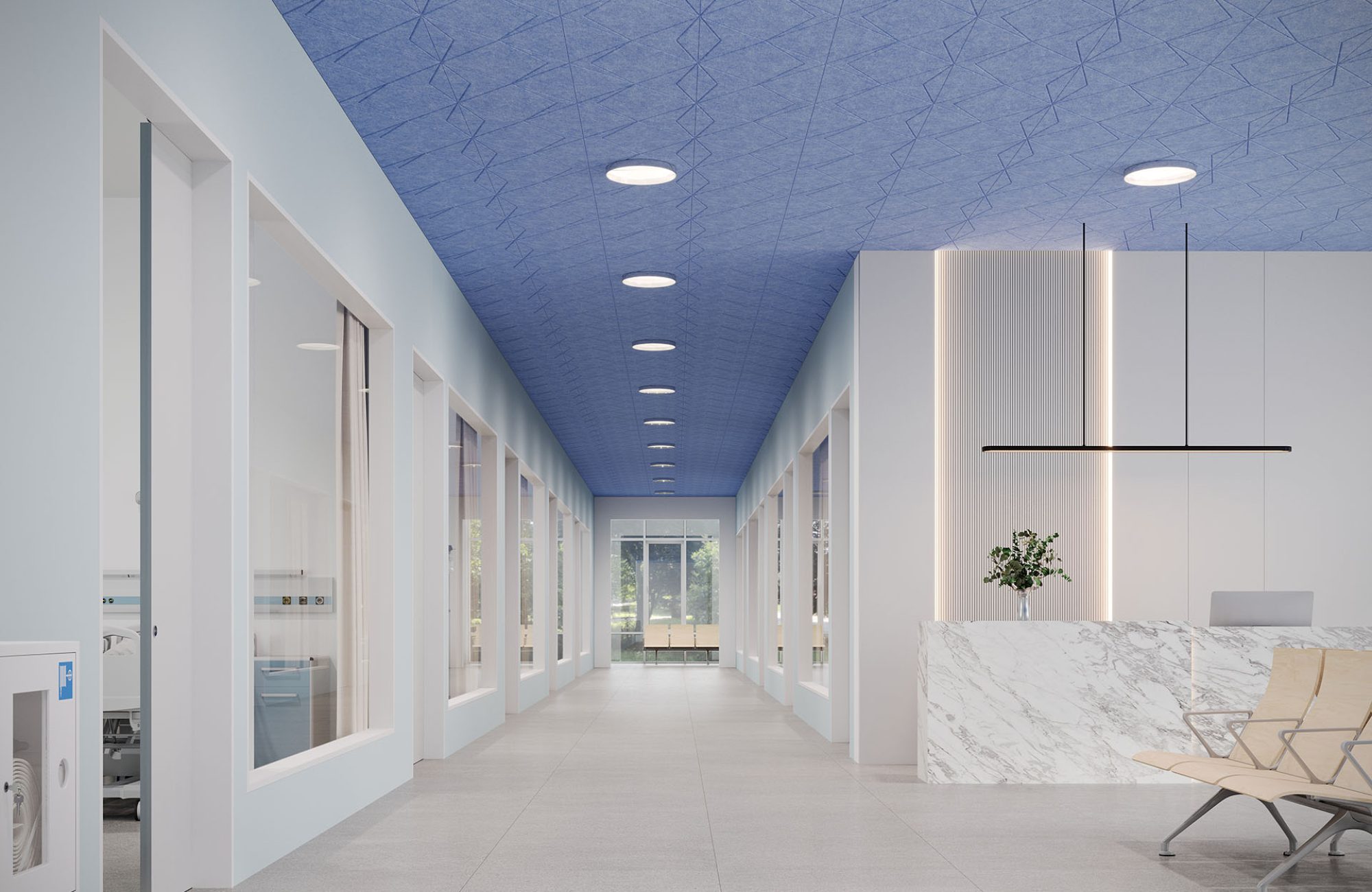 Fracture, Keystone Ceiling Panels | Periwinkle | Premier Collection
