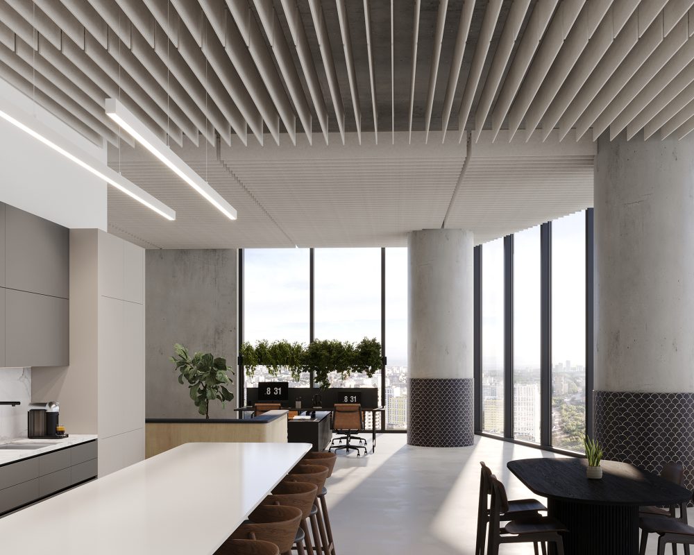 Linear Ceiling Baffles | Almond | Premier Collection