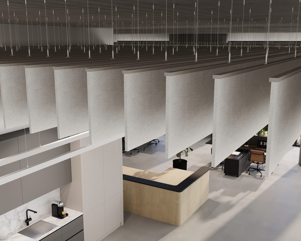 Linear Ceiling Baffles | Almond | Premier Collection