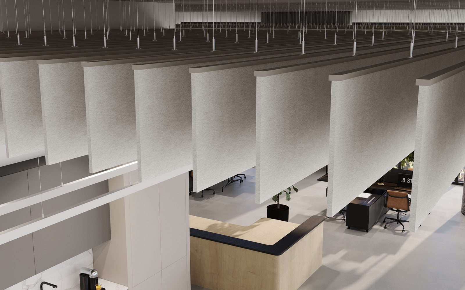 Linear Ceiling Baffles | Almond | Premier Collection