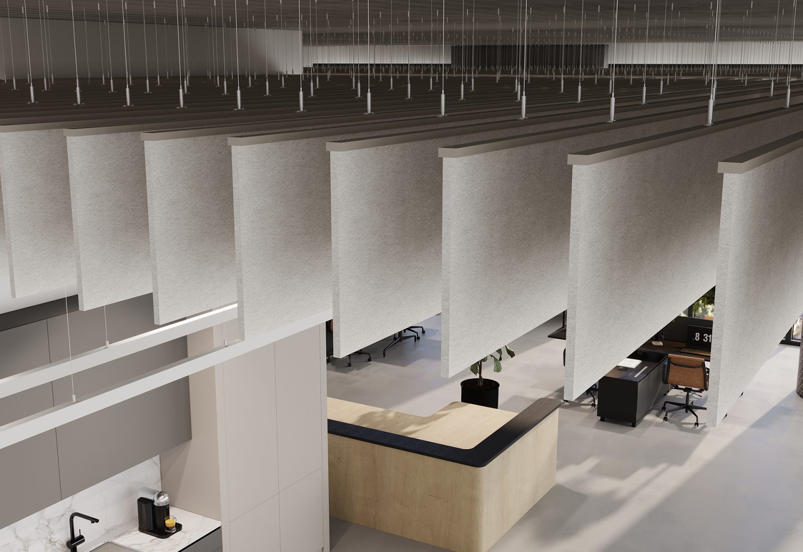 Linear Ceiling Baffles | Almond | Premier Collection