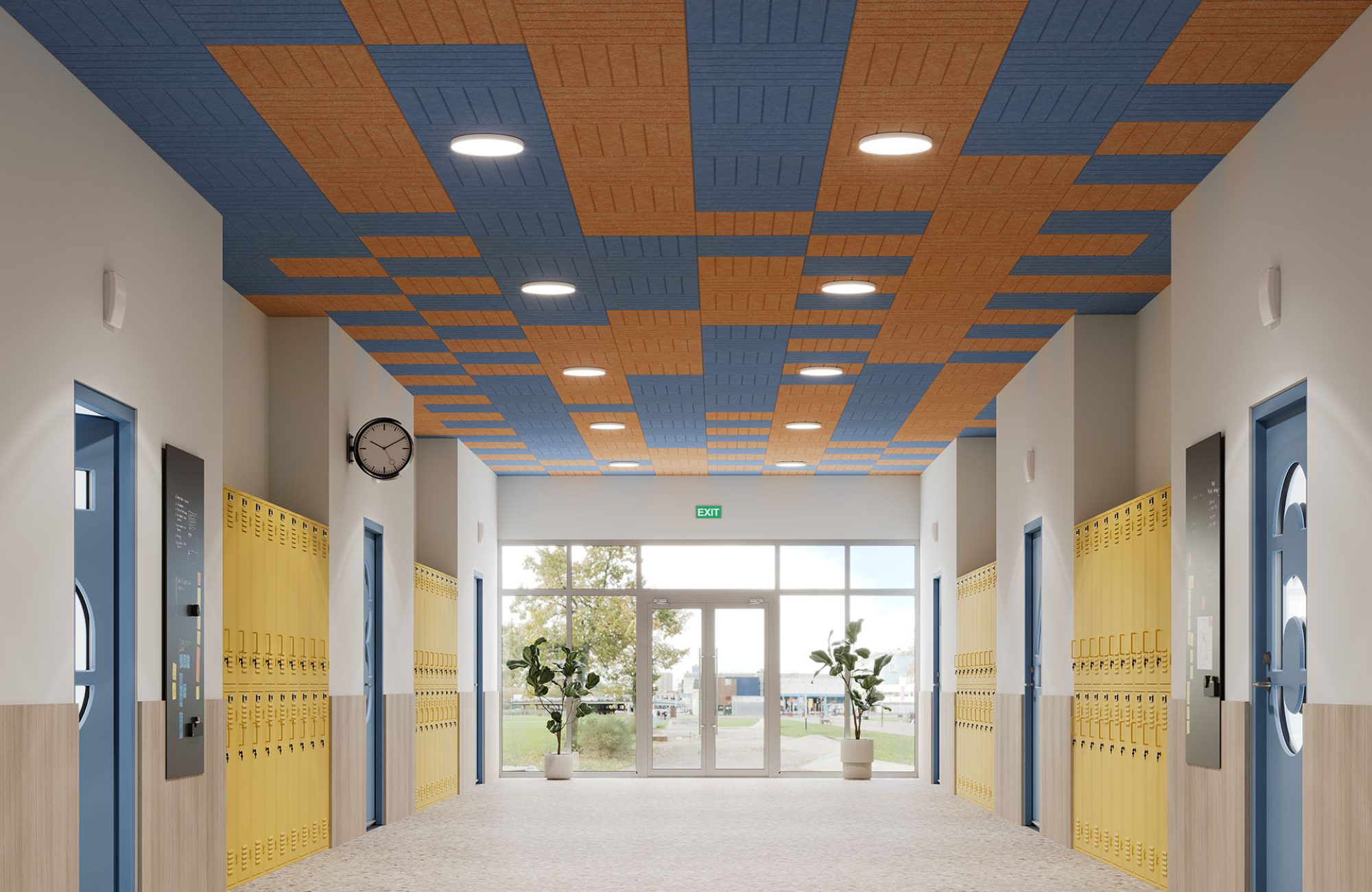 Fracture, Rows Ceiling Panels | Marine, Peach | Premier Collection