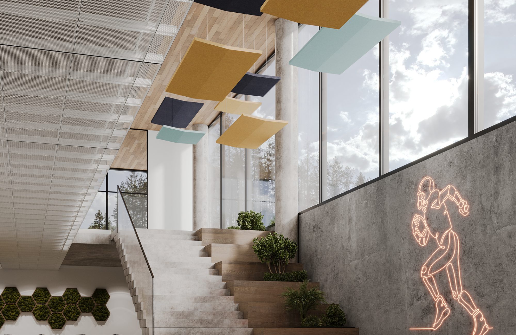 Rooftop, Saltbox Ceiling Clouds | Flint, Turmeric, SeaSalt | Premier Collection