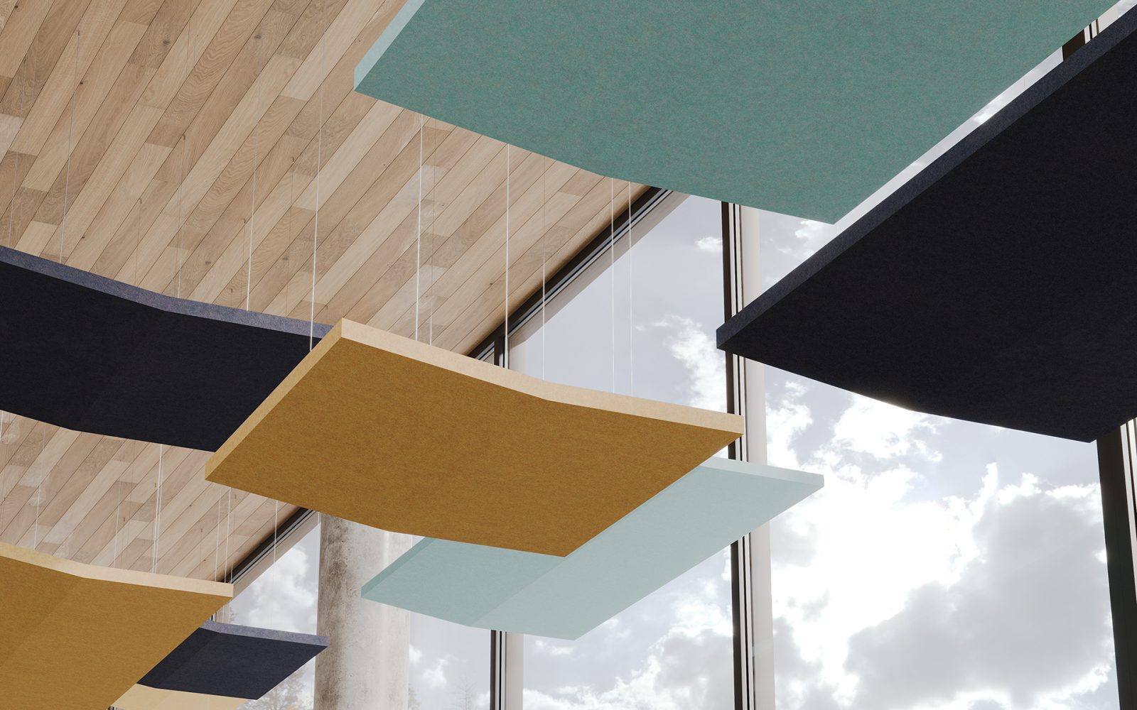 Rooftop, Saltbox Ceiling Clouds | Flint, Turmeric, SeaSalt | Premier Collection
