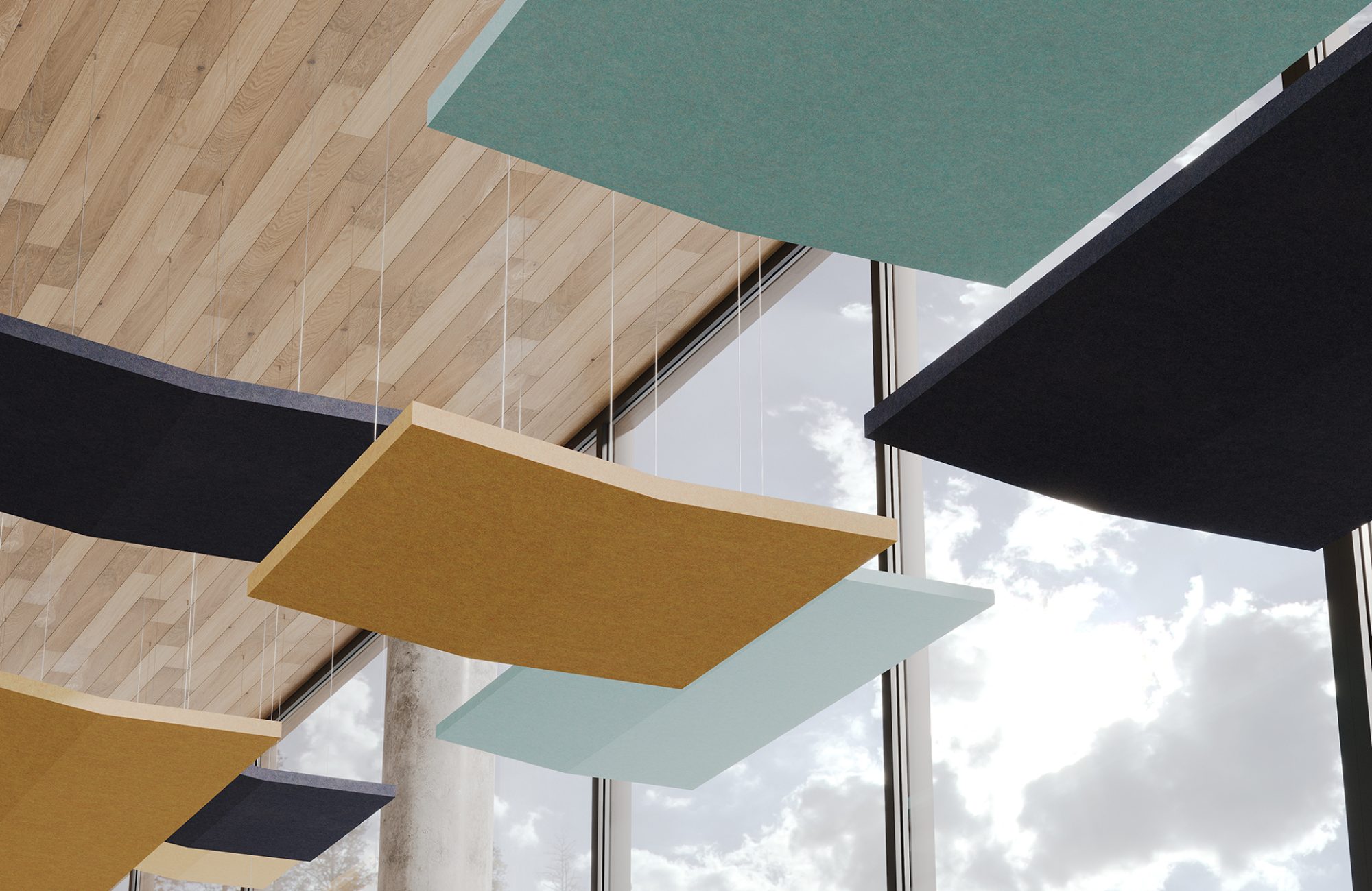 Rooftop, Saltbox Ceiling Clouds | Flint, Turmeric, SeaSalt | Premier Collection