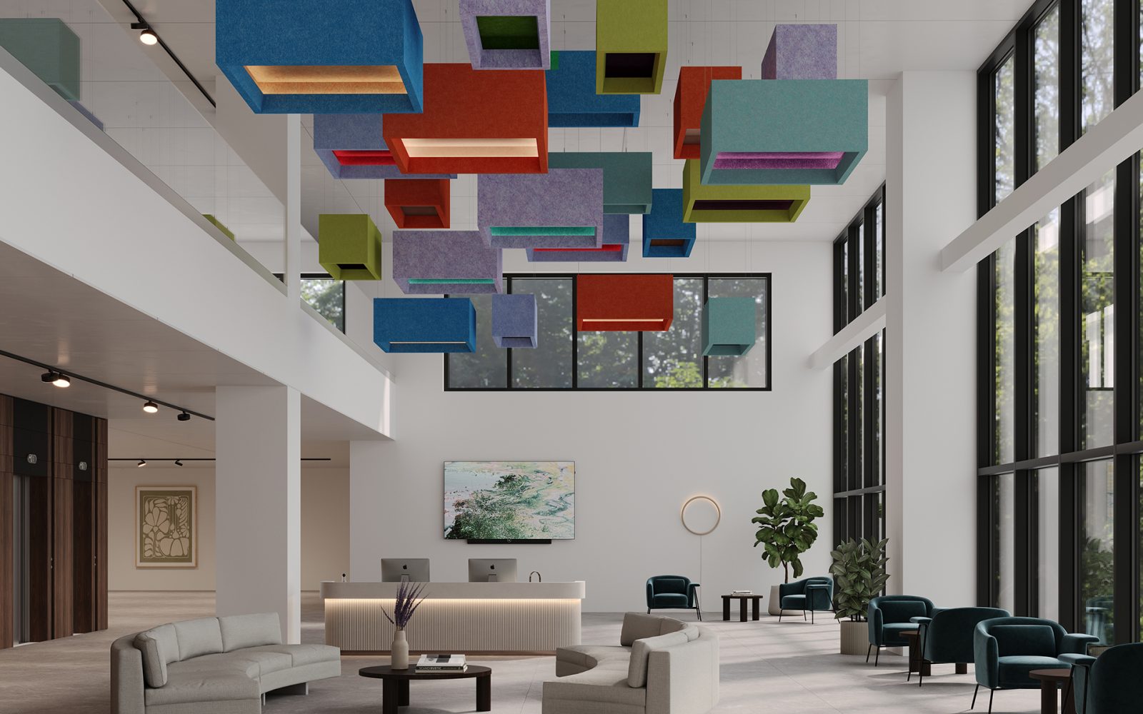 Blox, Shallow Ceiling Clouds | Azure, Peach, Lilac, Peacock, Wheat, Kale, Valentine, Carrot, Sea Salt, Berry, Periwinkle, Currant, Wasabi, Shiraz | Premier Collection
