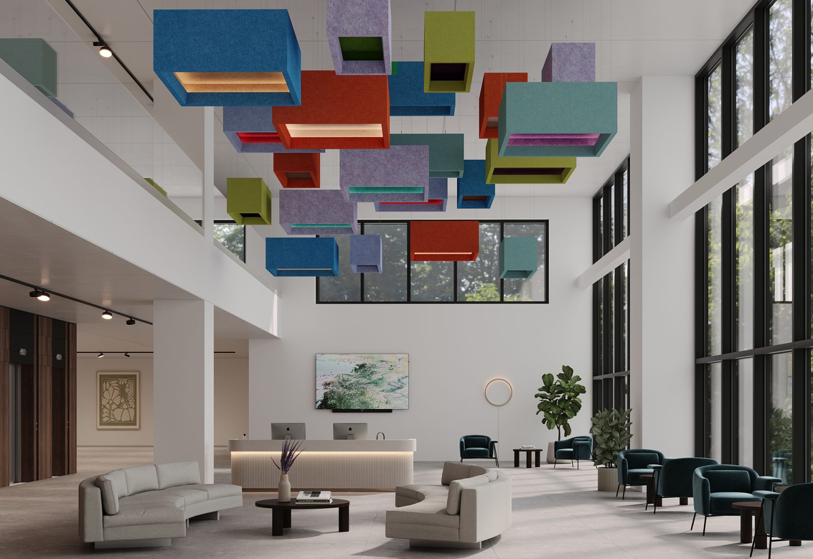 Blox, Shallow Ceiling Clouds | Azure, Peach, Lilac, Peacock, Wheat, Kale, Valentine, Carrot, Sea Salt, Berry, Periwinkle, Currant, Wasabi, Shiraz | Premier Collection