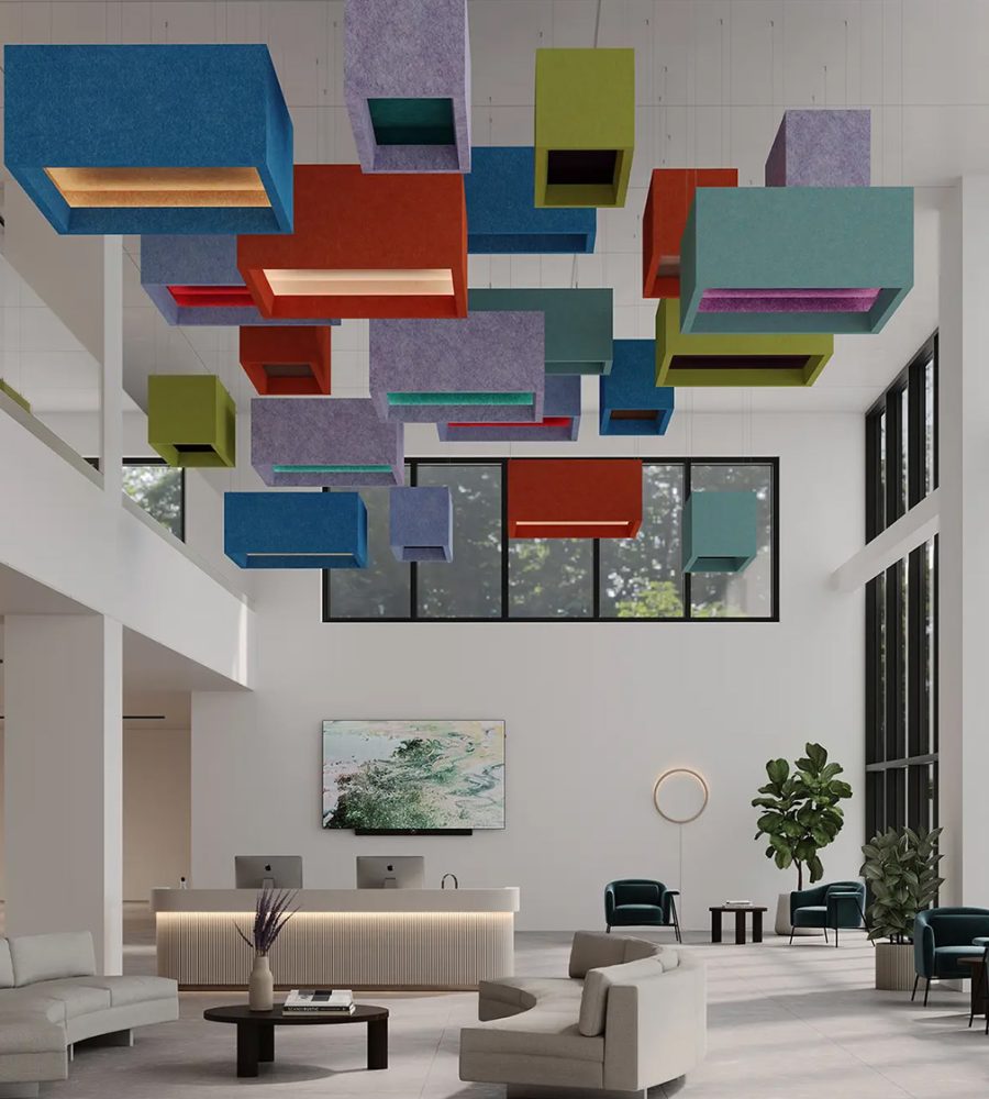 Blox, Shallow Ceiling Clouds | Azure, Peach, Lilac, Peacock, Wheat, Kale, Valentine, Carrot, Sea Salt, Berry, Periwinkle, Currant, Wasabi, Shiraz | Premier Collection