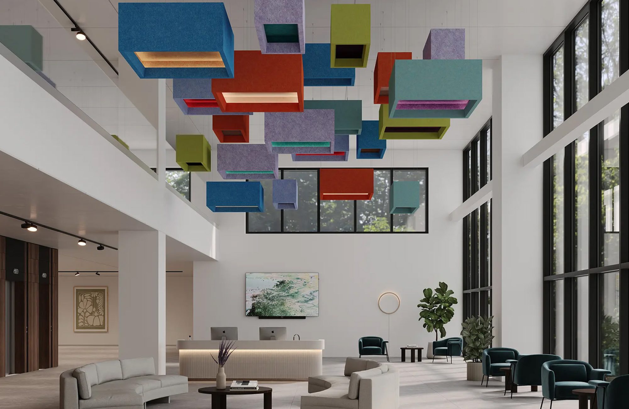 Blox, Shallow Ceiling Clouds | Azure, Peach, Lilac, Peacock, Wheat, Kale, Valentine, Carrot, Sea Salt, Berry, Periwinkle, Currant, Wasabi, Shiraz | Premier Collection