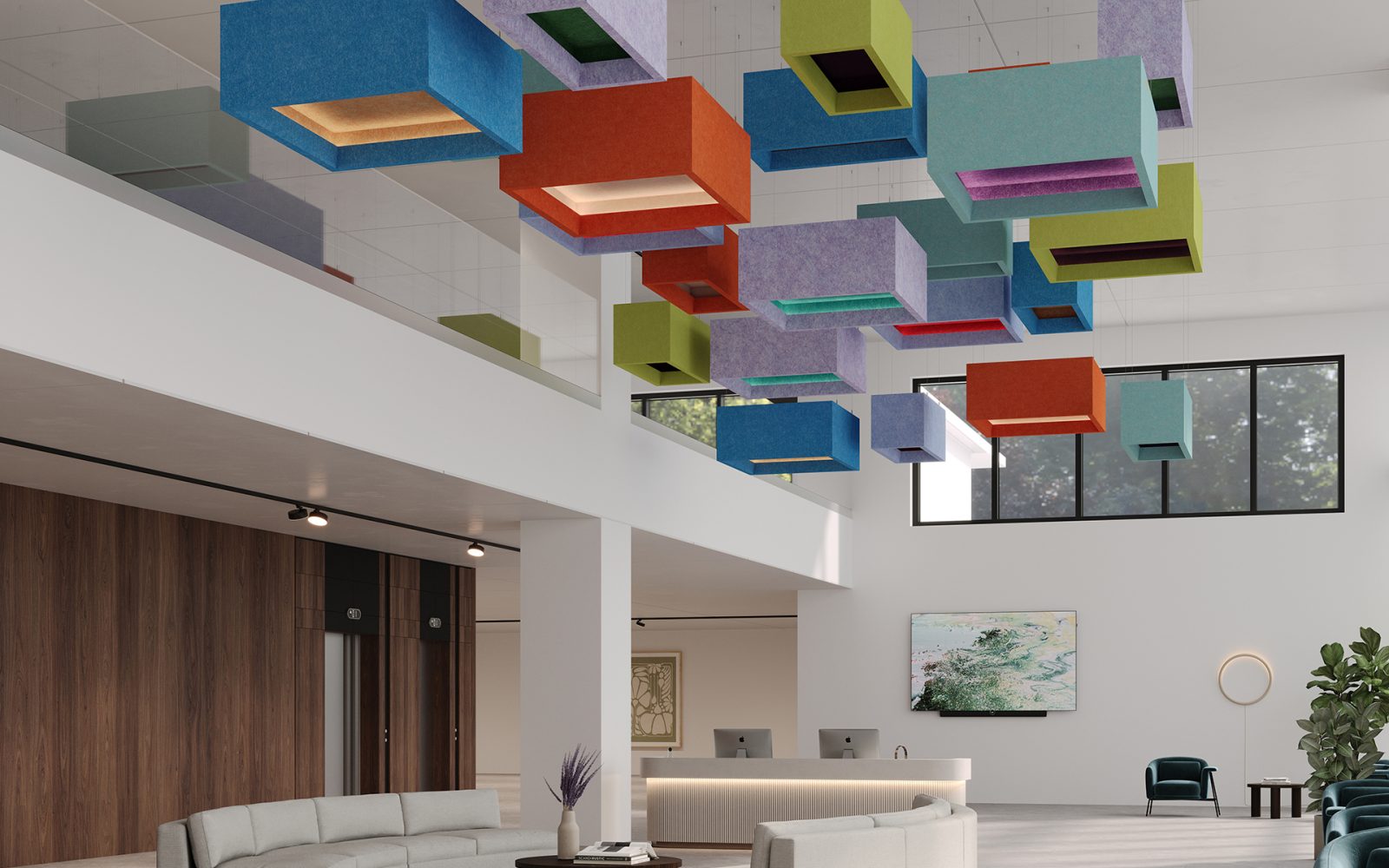 Blox, Shallow Ceiling Clouds | Azure, Peach, Lilac, Peacock, Wheat, Kale, Valentine, Carrot, Sea Salt, Berry, Periwinkle, Currant, Wasabi, Shiraz | Premier Collection