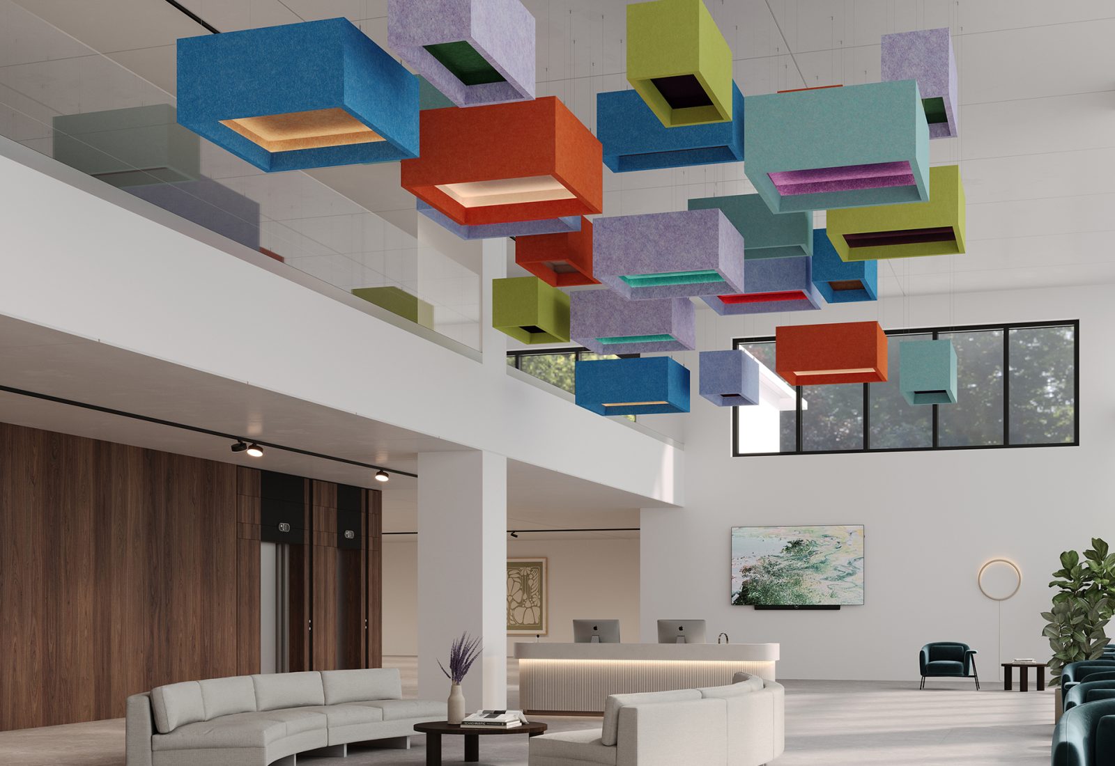 Blox, Shallow Ceiling Clouds | Azure, Peach, Lilac, Peacock, Wheat, Kale, Valentine, Carrot, Sea Salt, Berry, Periwinkle, Currant, Wasabi, Shiraz | Premier Collection