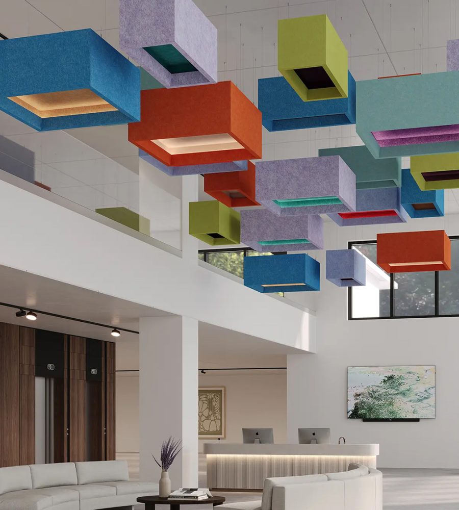 Blox, Shallow Ceiling Clouds | Azure, Peach, Lilac, Peacock, Wheat, Kale, Valentine, Carrot, Sea Salt, Berry, Periwinkle, Currant, Wasabi, Shiraz | Premier Collection