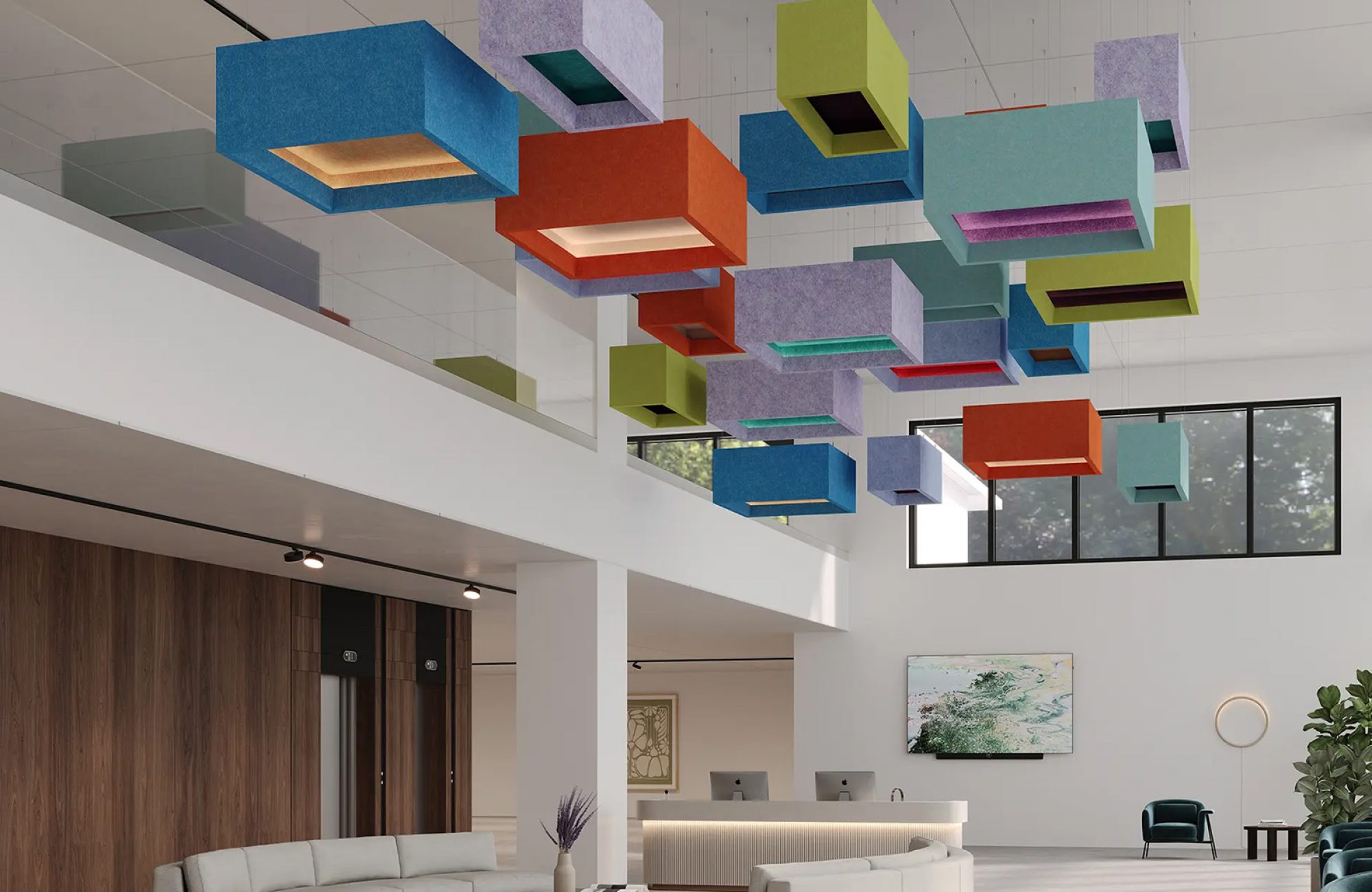 Blox, Shallow Ceiling Clouds | Azure, Peach, Lilac, Peacock, Wheat, Kale, Valentine, Carrot, Sea Salt, Berry, Periwinkle, Currant, Wasabi, Shiraz | Premier Collection