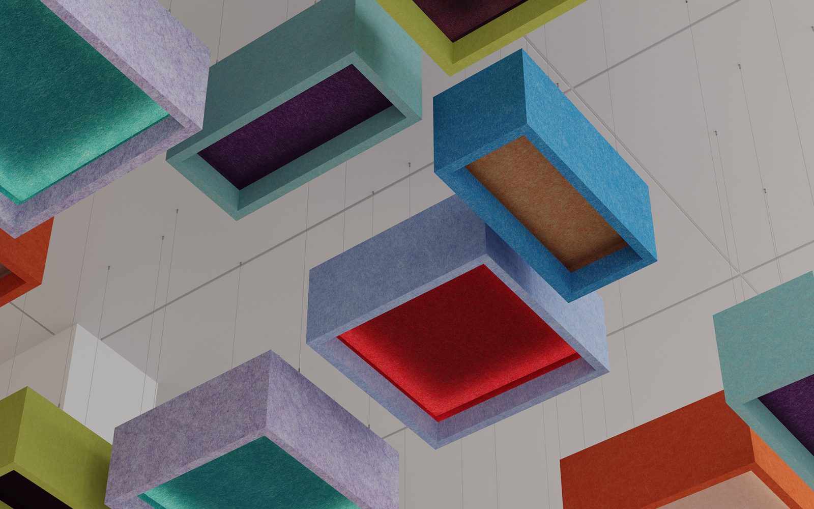 Blox, Shallow Ceiling Clouds | Azure, Peach, Lilac, Peacock, Wheat, Kale, Valentine, Carrot, Sea Salt, Berry, Periwinkle, Currant, Wasabi, Shiraz | Premier Collection